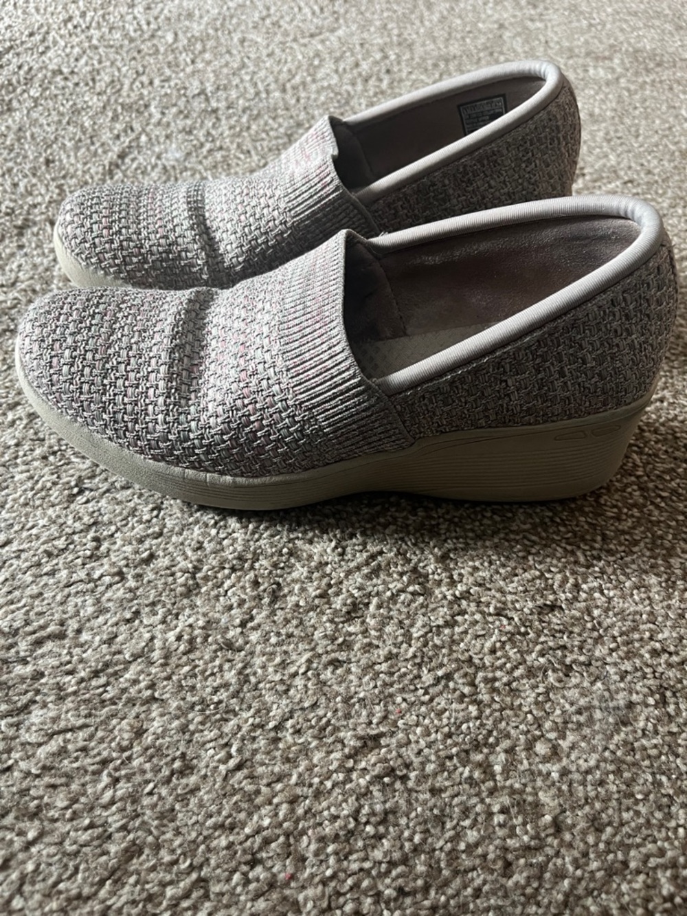 Slip-On Comfort Wedge Sneakers in Light Gray